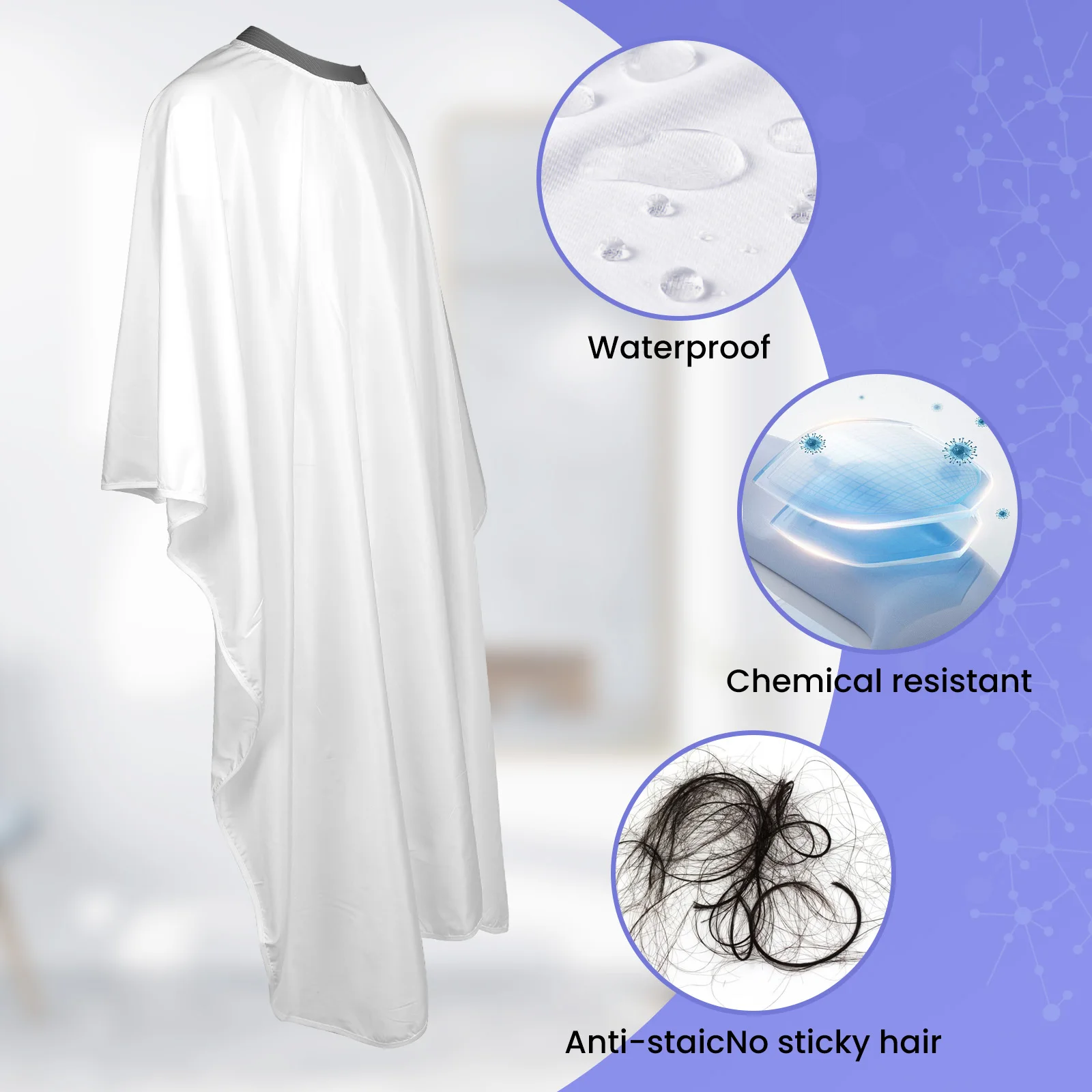FnLune black white Silicone Scarf Antistatic Hairdresser Apron Cutting Cape Hair Salon Gown Apron Shop Barber Apron Accessories