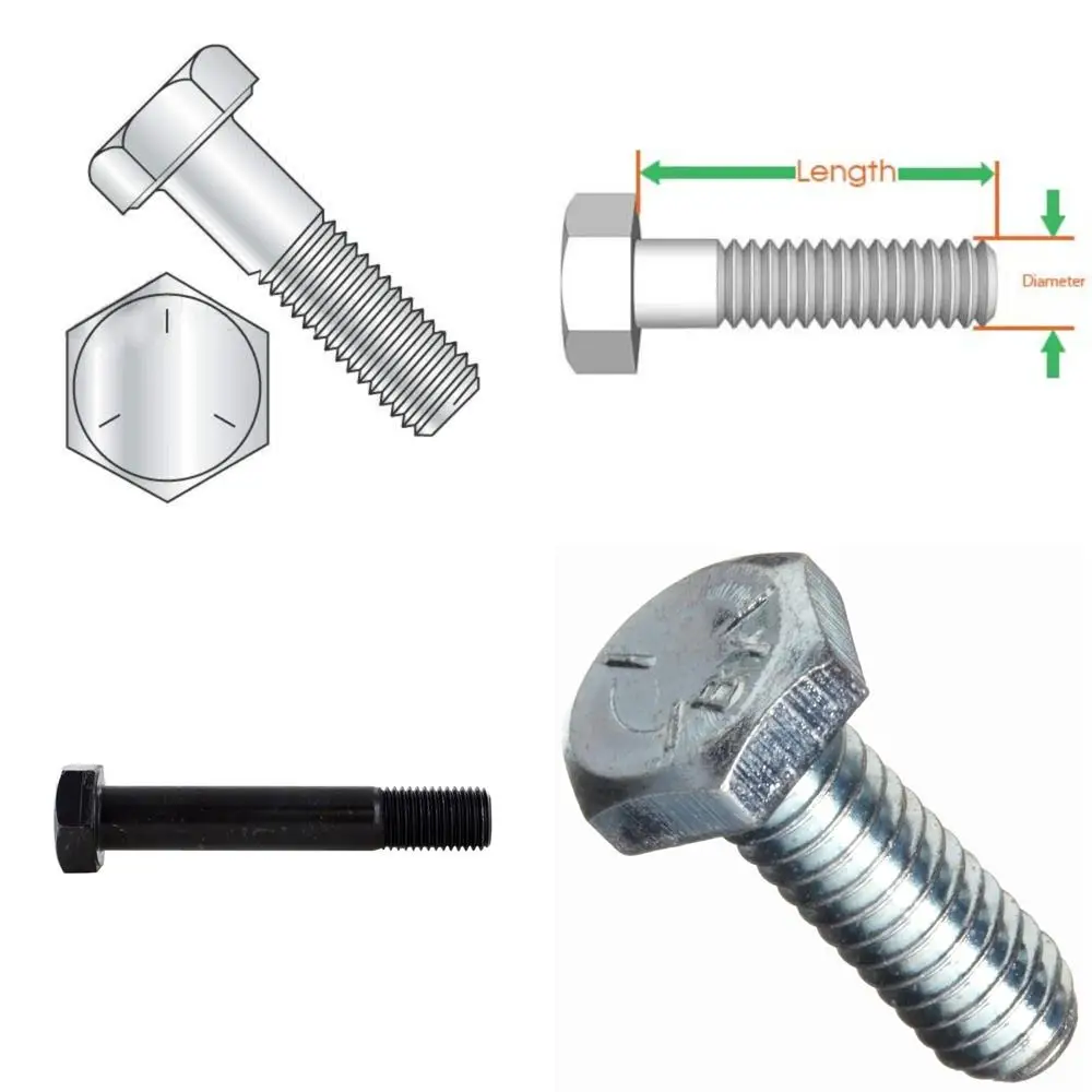 

Zinc-Plated Grade 5 Hex Bolts, 3/8-16 x 4 1/2 Inches, Partially Threaded UNC, 50 Pack for Heavy-Duty Applications