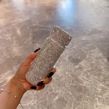 בקבוק תרמוס נצנצים בקבוק ריק בקבוק מים מיני מנצנץ ריינסטון נירוסטה כוס מבודדת תרמית 150 מ 10 best sales כוס בלינג - №2