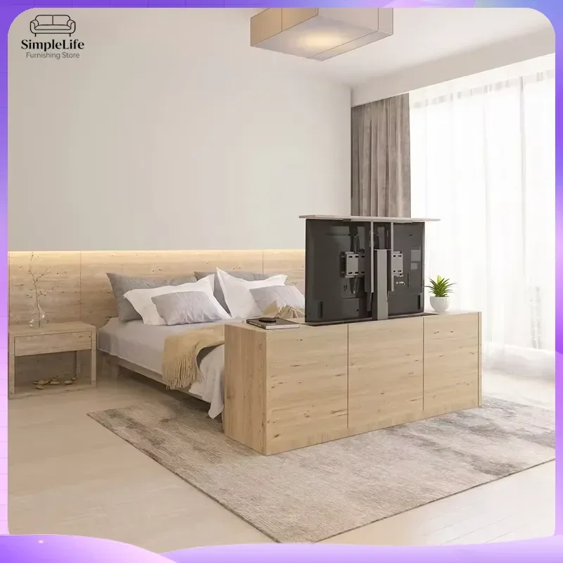 Electric TV Lift Stand Motorized Height Adjustable TV Wall Mount for Living Room Furniture Remote Control Automatic TV