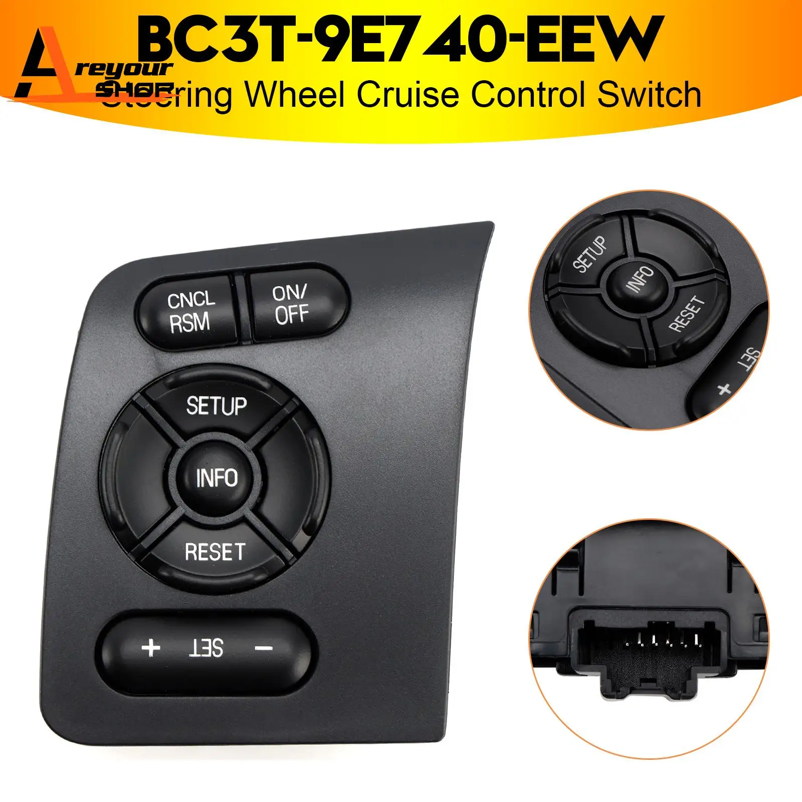 

Steering Wheel Cruise Control Switch BC3T-9E740-EEW for Ford 2011-2016