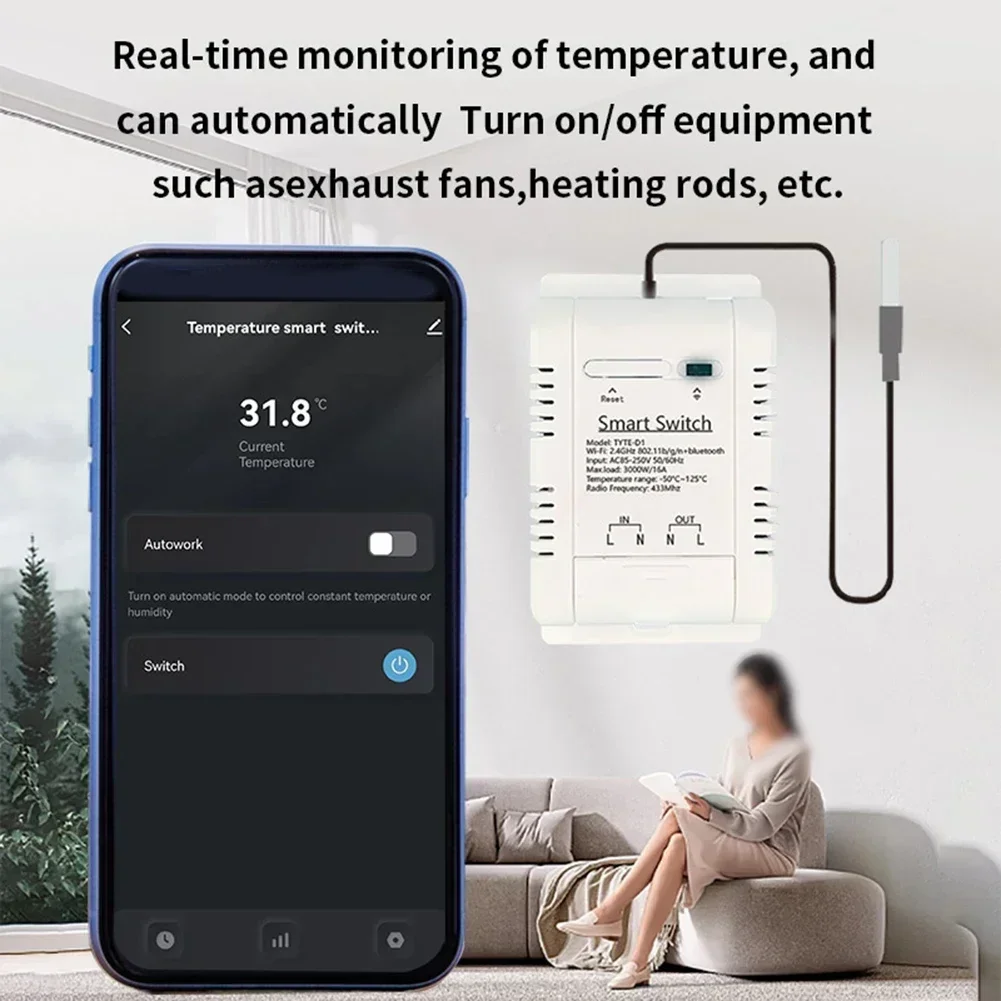 16A 20A FOR For Tuya WIFI For Smart Temperature Switch Sensor Rf433 Thermostat Monitor Real-time Temperature Measurement Day