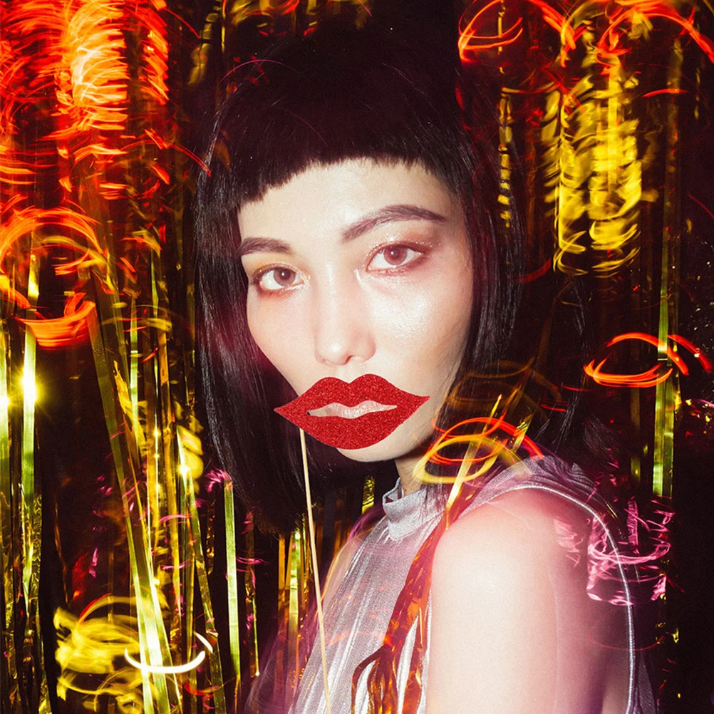 60 шт красные губы, фотопринадлежности для вечеринок, аксессуары для селфи