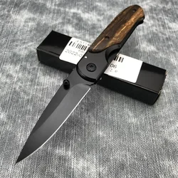 BM DA44 Survival Pocket Flipper Folding Knife 5Cr13Mov Blade Steel Inlaid Colored Wood Handle Hunting Tactical Knives EDC Tools