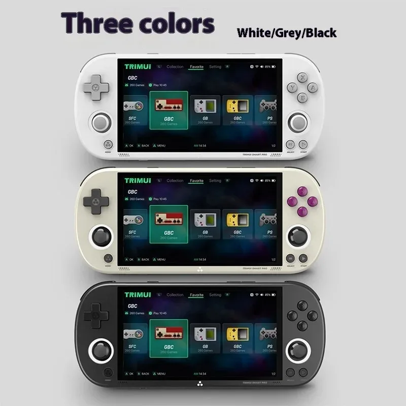 Trimui Smart Pro Retro Video Game 256G وحدة تحكم ألعاب محمولة 4.96 بوصة IPS شاشة نظام Linux #4