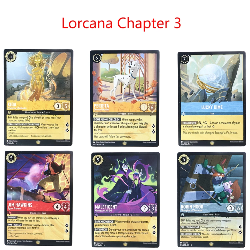 النسخة الإنجليزية PROXY Lorcana الفصل 3 4 بطاقات Dalsy TIC ET TAC Tiana Tigrou Basil Baymax YamaTCG بطاقات جمع الألعاب #1