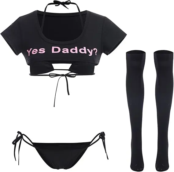 Women Cute Kawaii Bikini Lingerie Set Micro Tiny Bra Underwear Halloween Lolita Costume Anime Cosplay Janpanese Fancy Dress