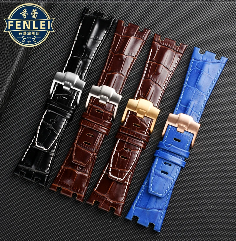 Genuine Leather Watchband For Audemars Piguet Royal Oak Offshore Watch Strap AP 15710 26470 15703 26470SO Cowhide Wristband 28mm