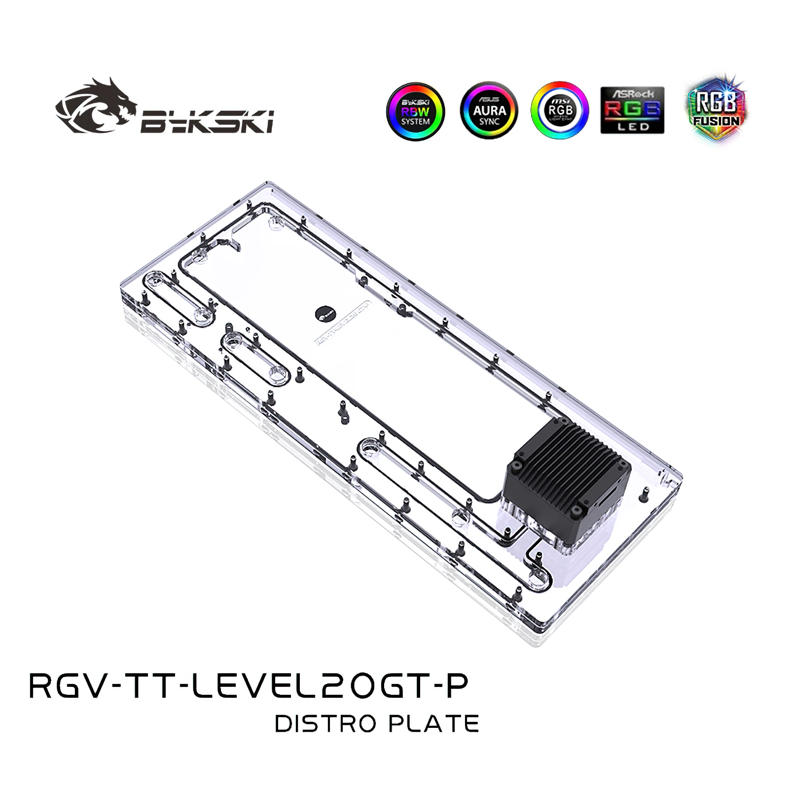 Bykski RGB Water Cooling Distro Plate Reservoir for Thermaltake TT LEVEL20 GT Chassis Reservoir RGV-TT-LEVEL20GT-P