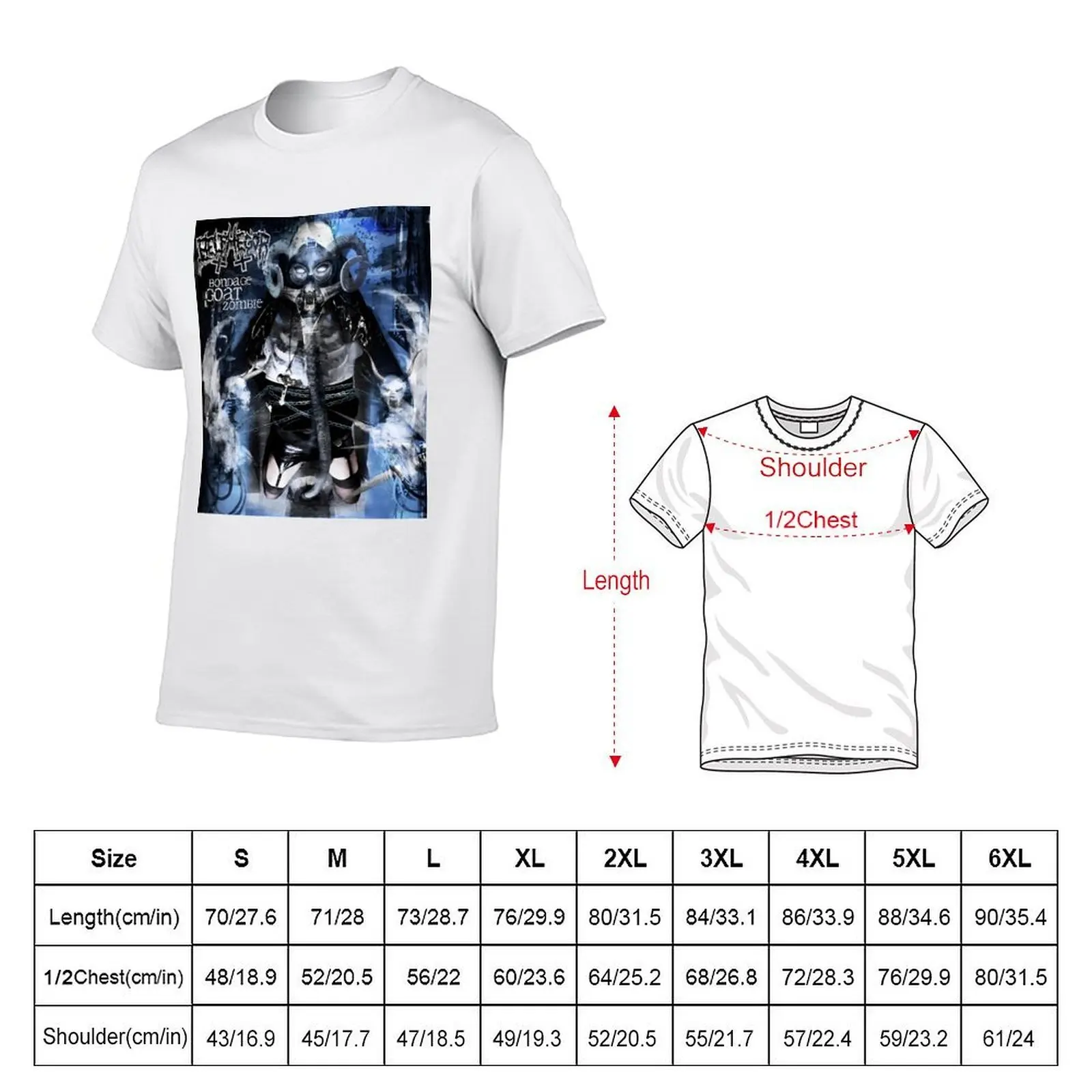 BONDAGE GOAT, ZOMBIE - Black Metal T-Shirt men t shirt cotton 100% t shirts for man slim fit T-Shirt