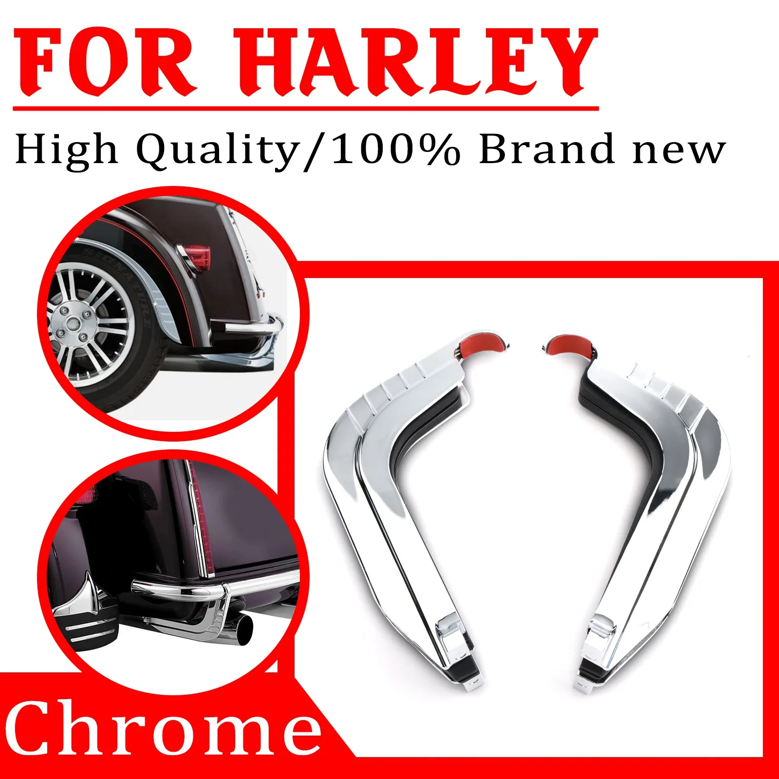 Motorcycle Rear Bumper Accents Kit For Harley 2009-2023 FLHTCUTG Tri Glide Ultra Classic