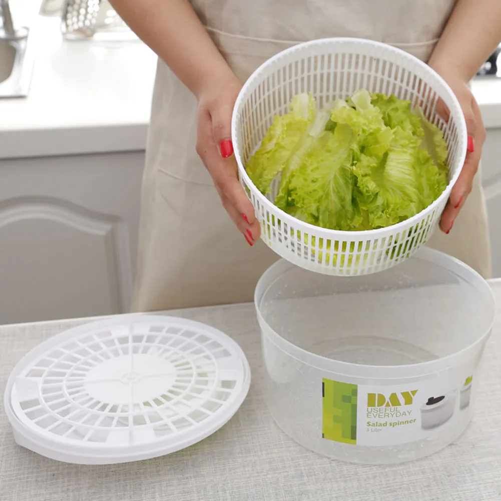 Large Salad Spinner BPA Free Manual Lettuce Dryer Pump Spinner for Kitchen Tools for Washing Cleaning & Drying Greens Vegetables