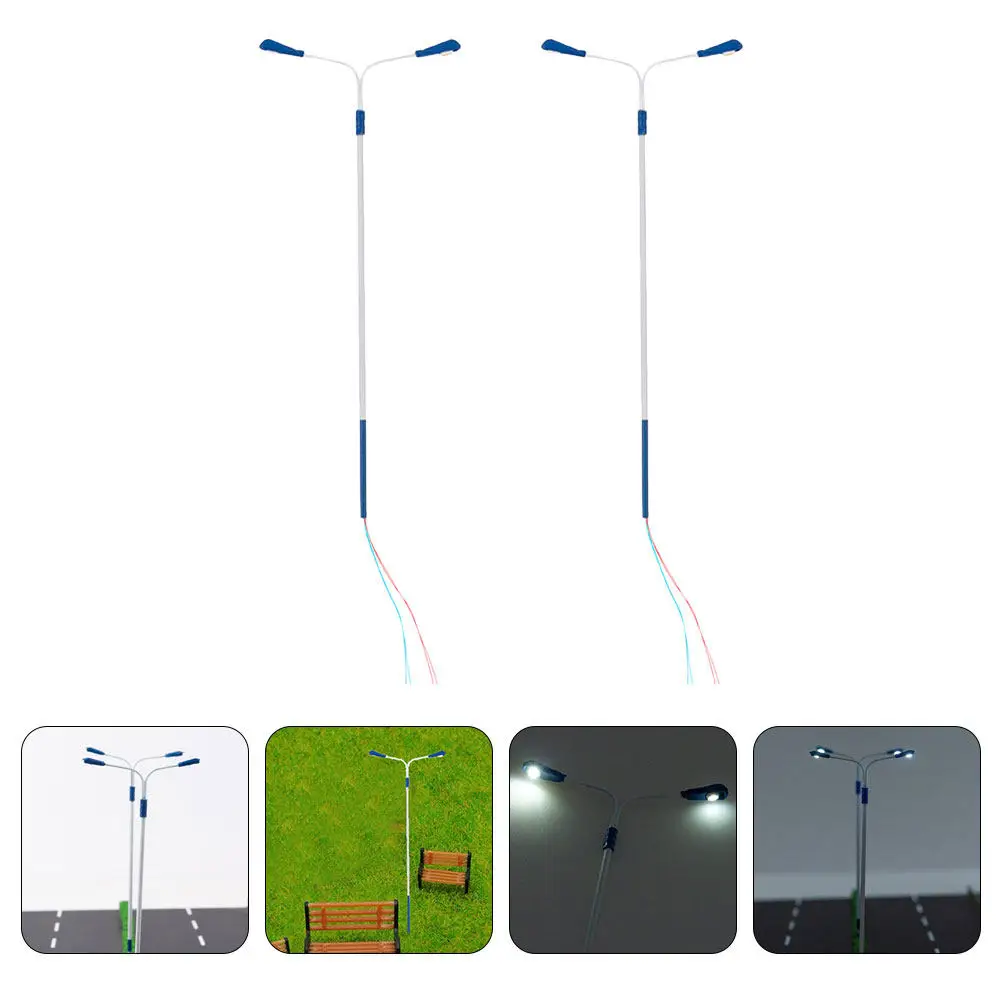 

2 шт. миниатюрных уличных фонарей для декора песочницы, микроландшафта, дорожек, мини-сада, украшение для сцен, улучшающее вид сцены