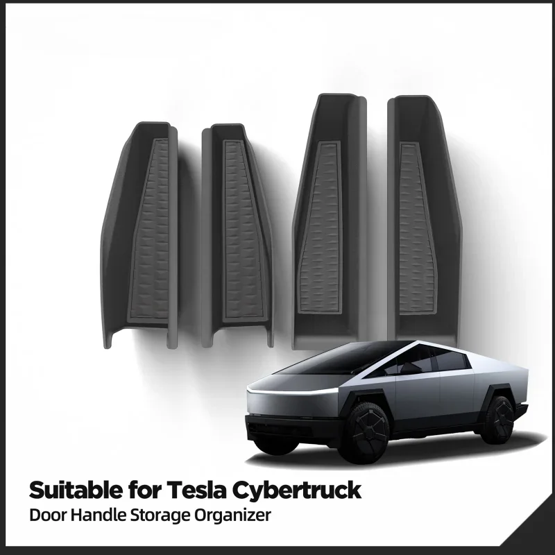 For Tesla Cybertruck 2024 Car Door Handle Storage Box Car Interior Accessories ABS Front Rear Door Storage Organizer Tray