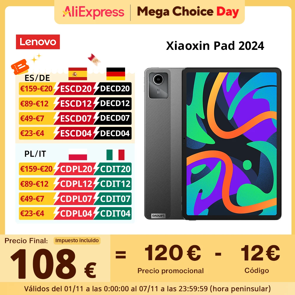 Lenovo Xiaoxin Pad 2024 Gloabl ROM Tablet Qualcomm Snapdragon 685 8MP كاميرا 7040mAh بطارية 11 "شاشة WIFI Android Tab