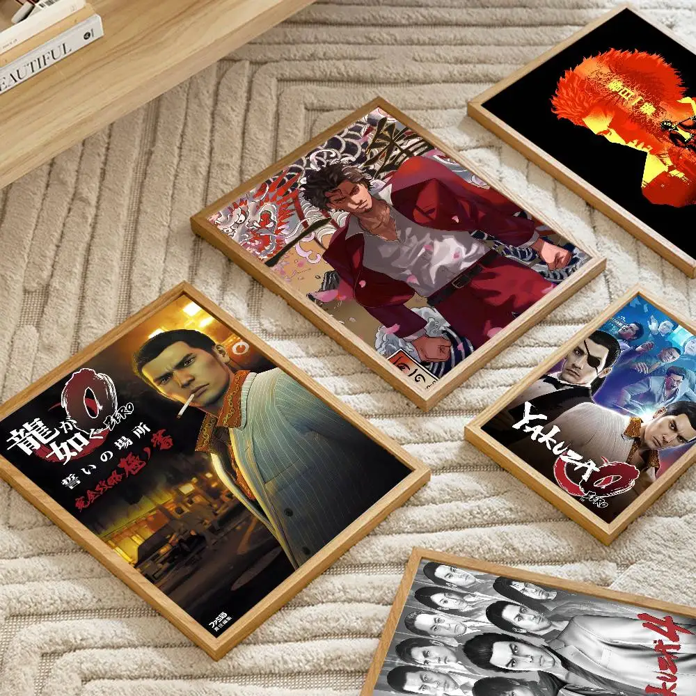 ياكوزا مثل التنين لعبة أنيمي الملصقات لزجة الديكور اللوحة جدار الفن ورق الكرافت الأبيض جدار ديكور