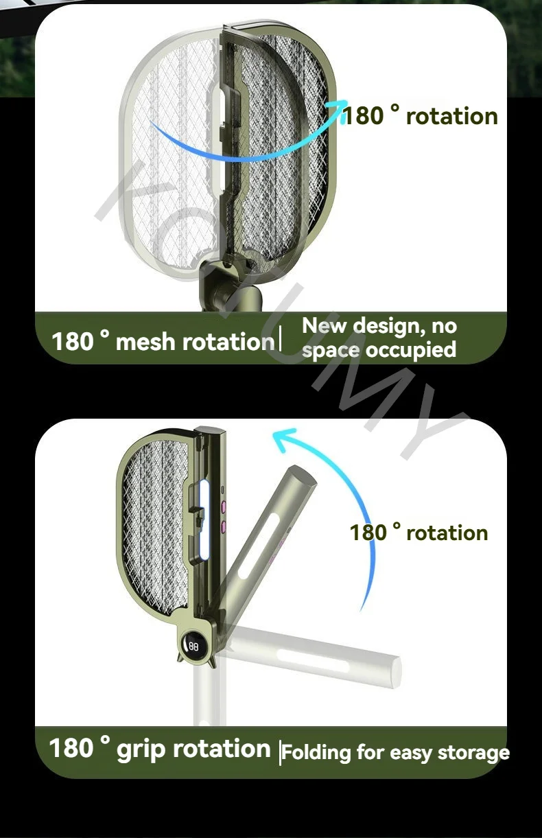 Folding electric mosquito swatter, rechargeable mosquito killing lamp, wall mounted fly trap, household mosquito swatter