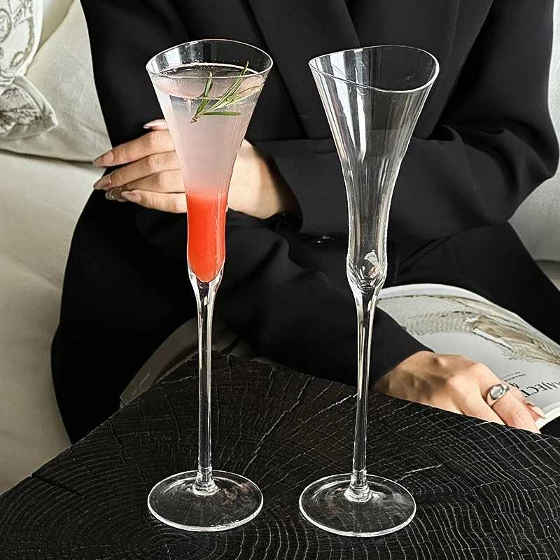 Ultra-thin Crystal Champagne Glasses Wine Goblets Cinched Waist Wide Mouth Champagne Glasses Cocktail Glasses