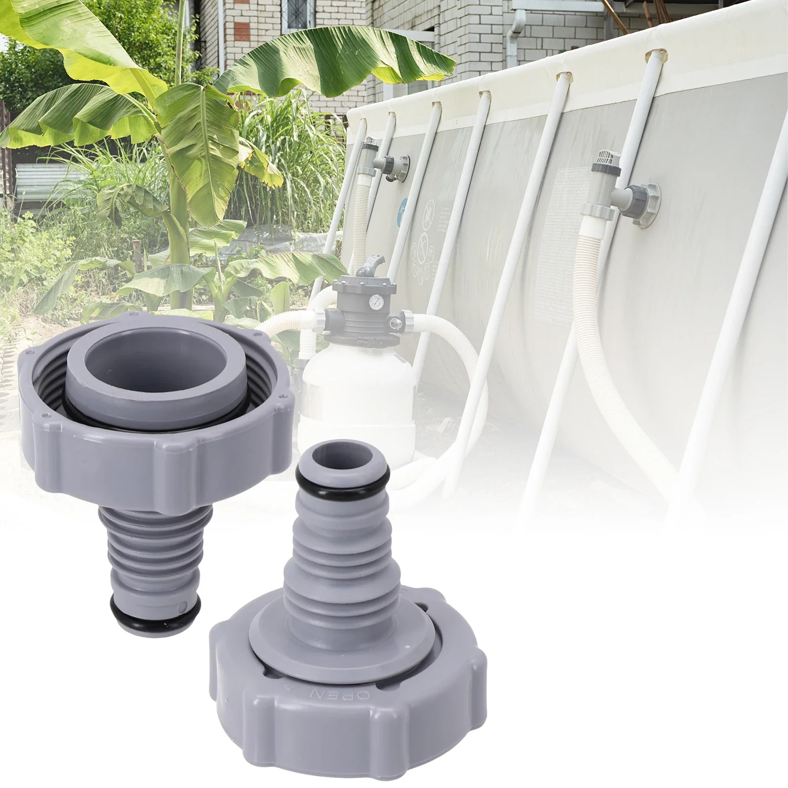 For Bestways P6H1419 Pool Hose Adapter & Cleaning Connector Rustproof Drain Valve Connector Compatible for Bestways P6H1419 Hose