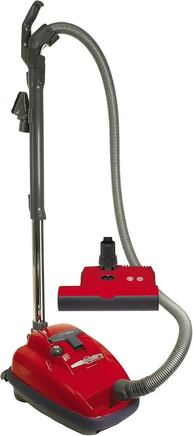 SEBO 9687AM Airbelt K3 Canister Vacuum with ET-1 Powerhead and Parquet Brush, Red - Corded