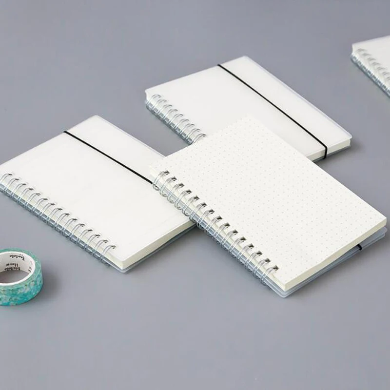 A4/B5/A5/A6/peeling etui z polipropylenu przezroczysta linia pozioma biały papier siatka kropka ręka konto książka pasek notatnik notatnik pamiętnik