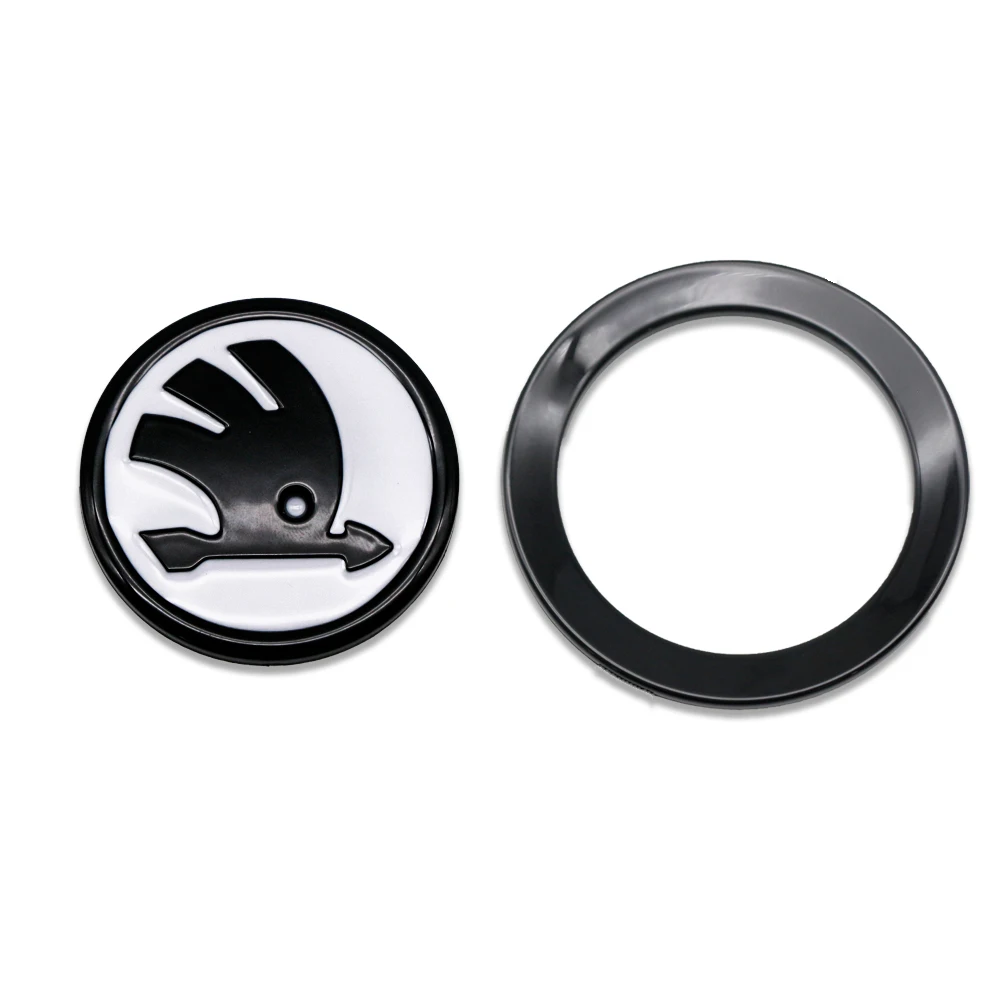 Car Steering Wheel Badge Emblem Sticker Auto Interior Accessories For Skoda Yeti Kodiaq Octavia Karoq Kamiq Fabia Rapid Superb