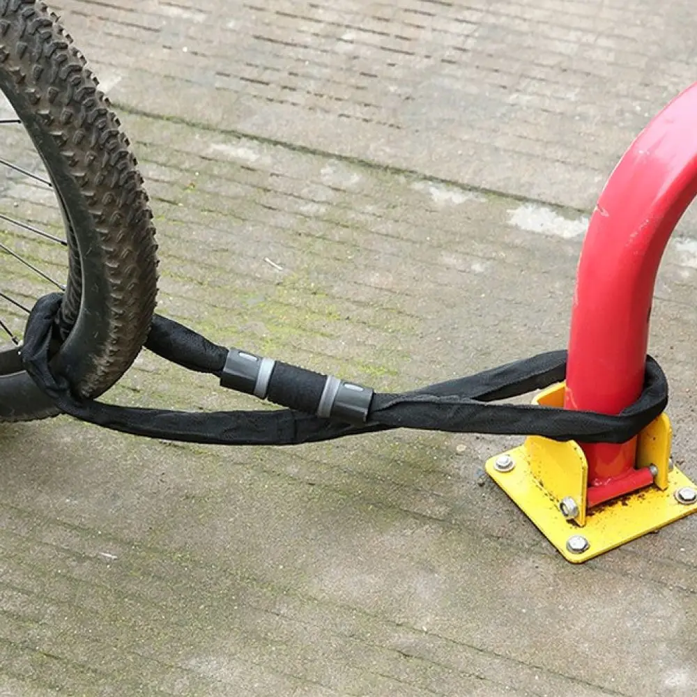 For For KUASUODT Bicycle Code Lock Heavy Duty Stainless Steel Chain Lock Mountain Road Bike Scooter Safety Protection