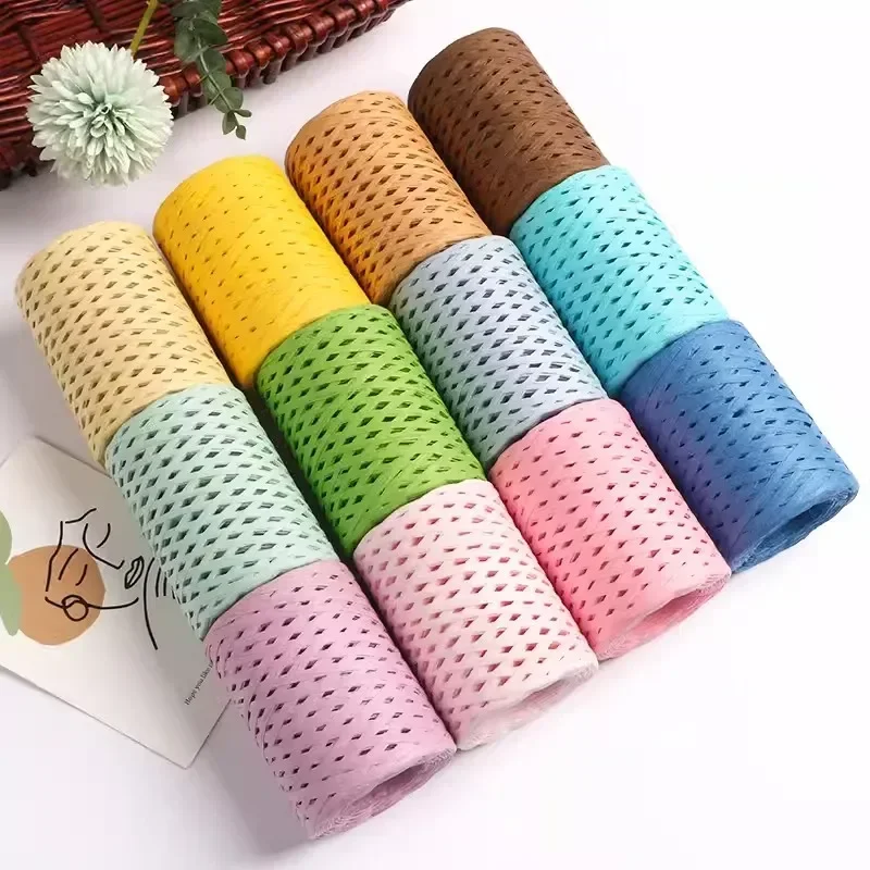 

Raffia Grass Thread Cotton Grass Thread Weaving Material Crochet Yarn Handmade DIY Straw Hat Slippers and Bags Weaving Thread