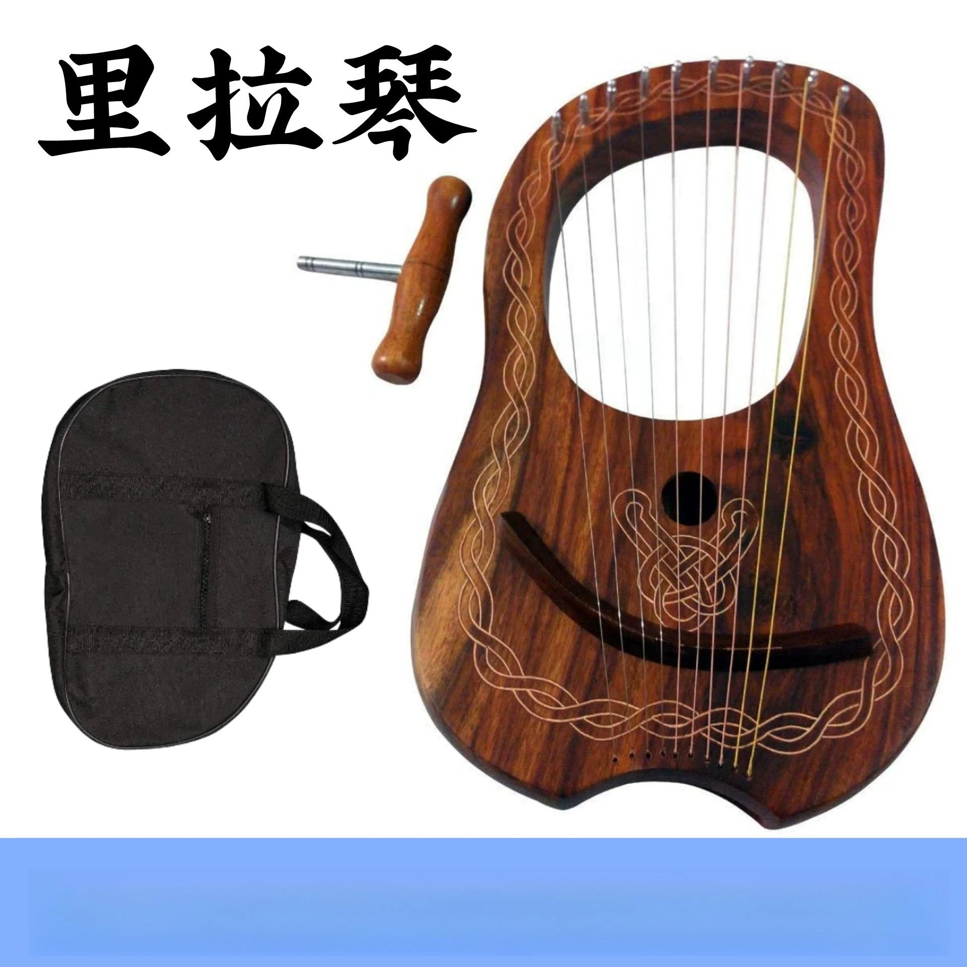 Leya harp imported 10-string lyre introductory tutorial textbook sheet music musical instrument
