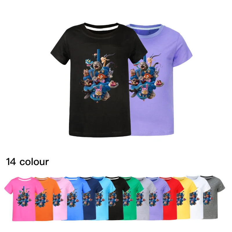 

Disney Zootopia 2 Kids Cartoon T-Shirt for Boys Girls Cotton Summer Short Sleeve Tees Fashion Nick Judy Cosplay Tops Tee Gift