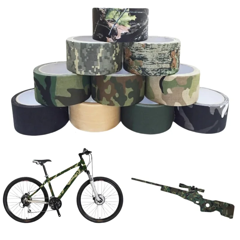 5CM*10M Multi-functional Camo Tape Self-adhesive Camouflage Hunting Paintball Airsoft Rifle Waterproof Non-Slip Stealth Tape