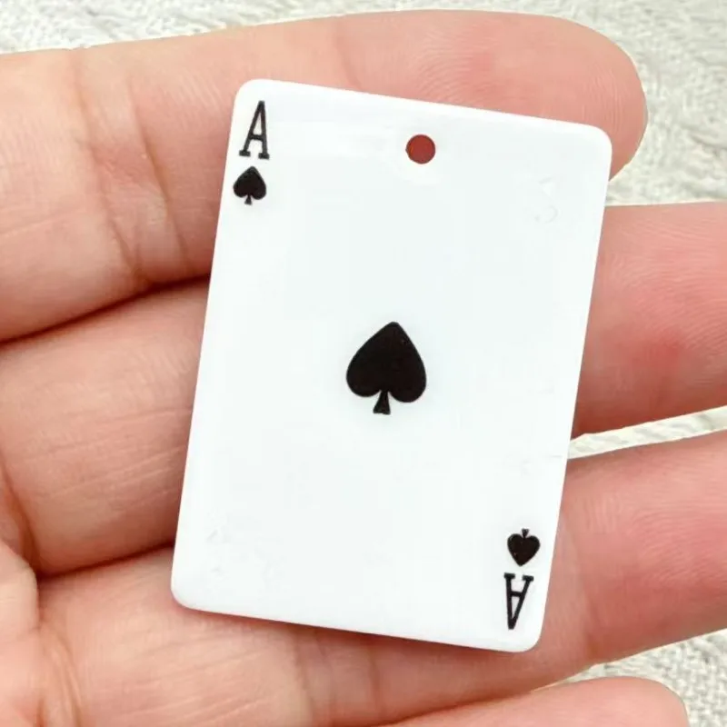 10pcs Poker Pendants Funny Playing Cards Charms Earring Necklace Keychain Pendant DIY Making Accessories