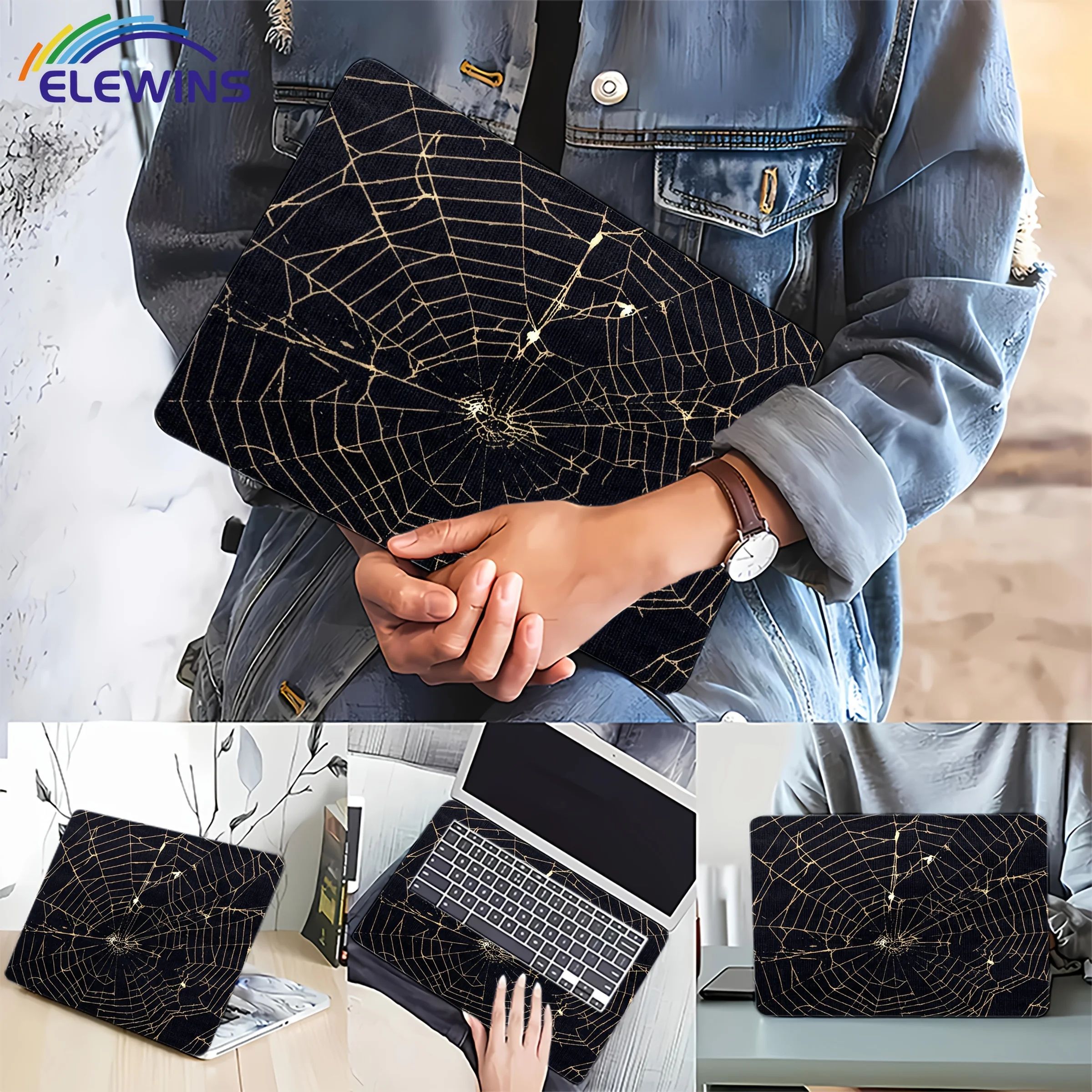 

2-Piece Broken Pattern Laptop Art Decal Case, Universal Laptop Skin Sticker for Laptops