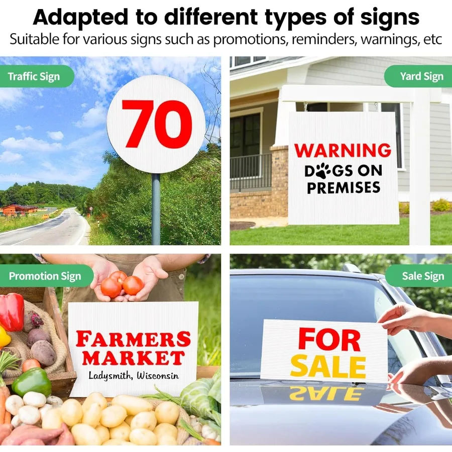 8 pezzi 24 x 36 fogli di plastica Coroplast impermeabili 4 mm di spessore cartelli vuoti per cartelli da giardino esterni decorazioni per prati aperti Ho