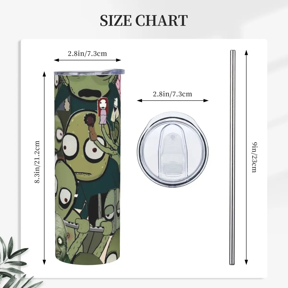 David Firth Salad Fingers Y2K Horror Cartoon Graphic Stainless Steel Tumbler Vacuum Mug Thermal Cold Bottle Straws With Lid 20oz