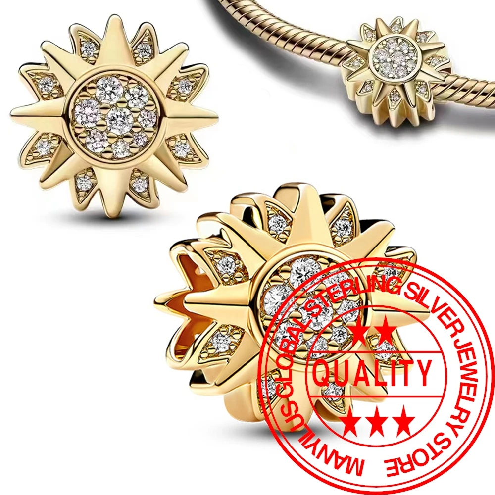 New 2024 Daisy Flower Charm argent 925 Beads Suitable for Original 925 Charm Bracelet DIY Necklaces Jewelry gift