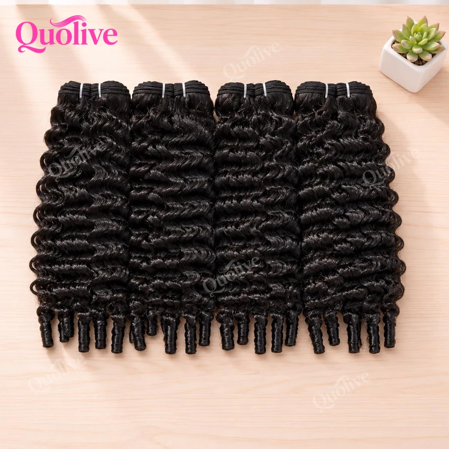 Burmese Curly Hair Bundles Human Hair Quality Sew In Bundles Raw Hair Bundles Double Drawn Brazilian Wet And Wavy Remy Hair Extensions Quick Weave Natural Black