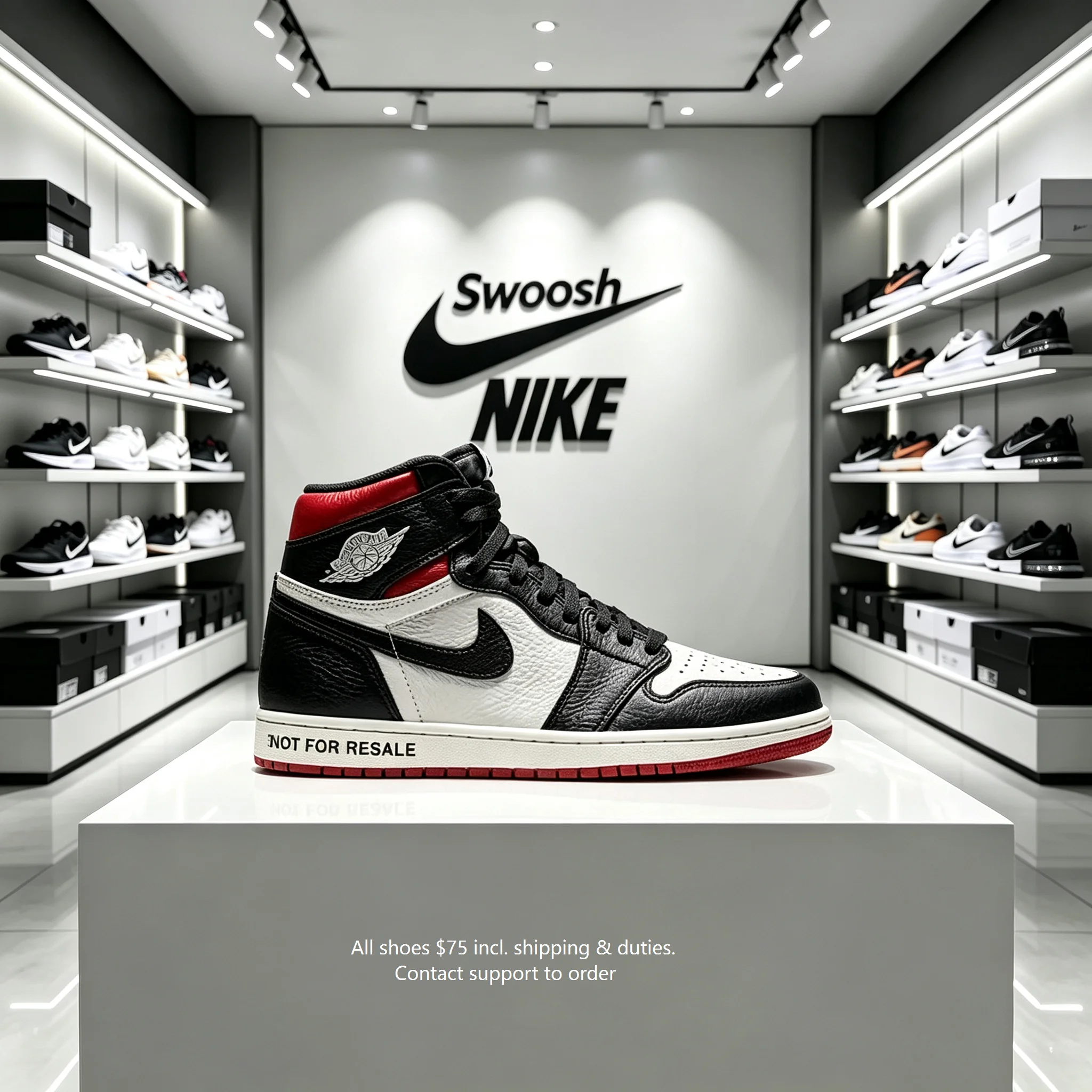 Nike Jordan Air Jordan 1 Retro High Nrg Not For Resale OG Trendy Retro Basketball Shoes Unisex Black White Red 861428-106