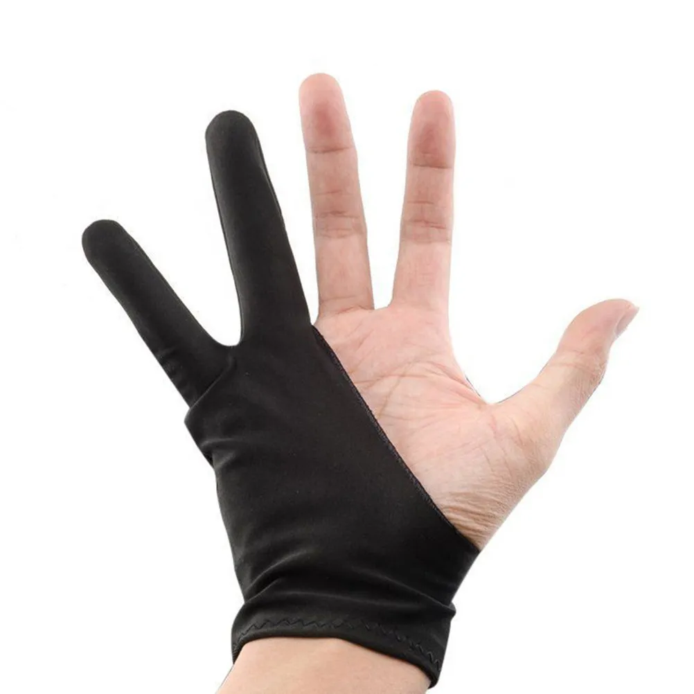 4Pcs Two Finger Artist Gloves Drawing Sketch Glove Anti-Fouling Spandex Gloves Wear-Resisting Breathable for Tablet