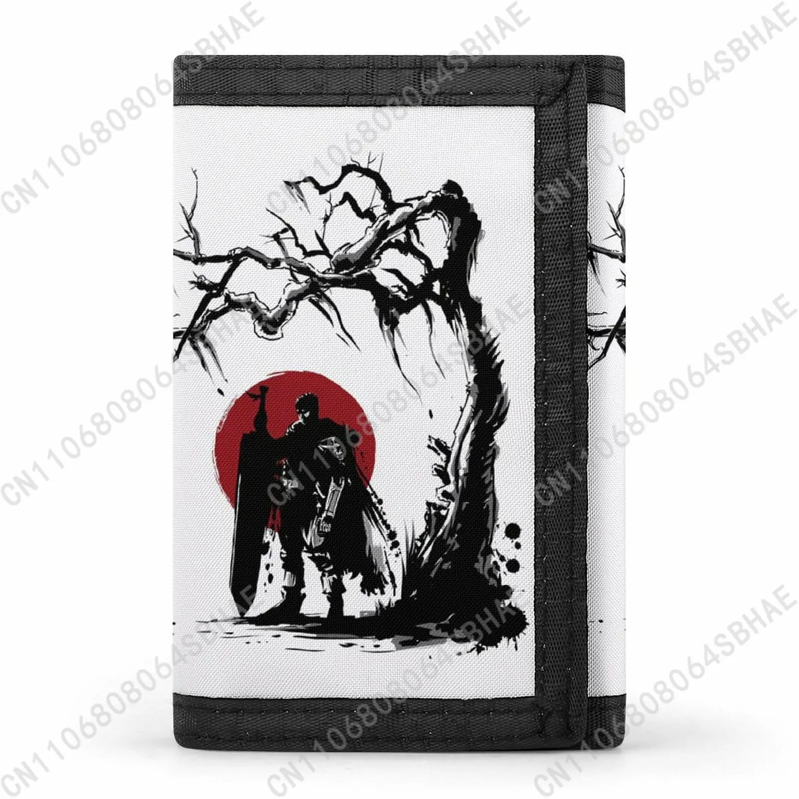 

Berserk Guts Black Swordsman Trendy Tri Fold Wallet Teenage Girls Boys Slim 3 Fold Card Personalized Pattern Purse for School