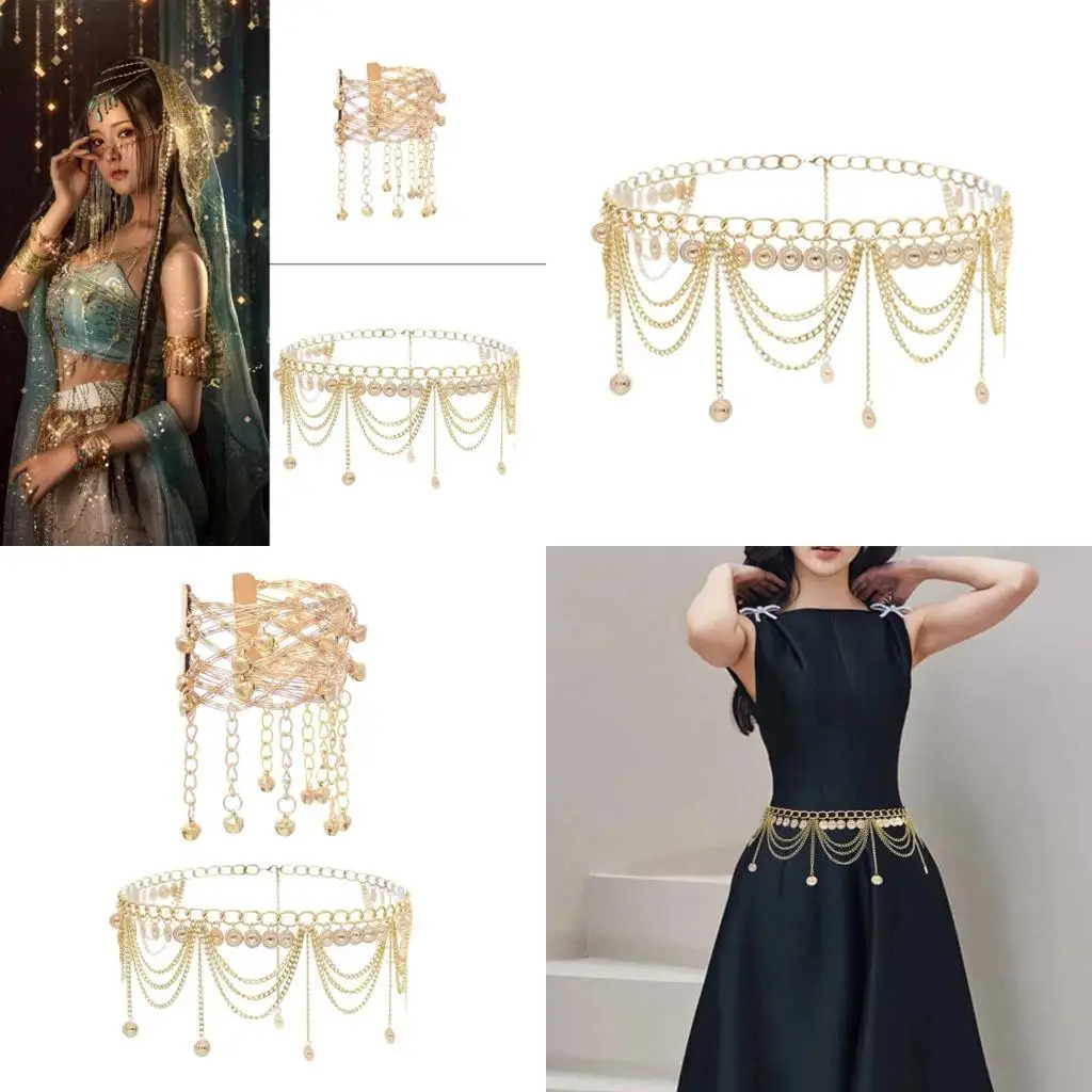 R1WE حزام خصر بنمط عرقي فريد من نوعه، إبزيم معدني مريح للجنسين #1