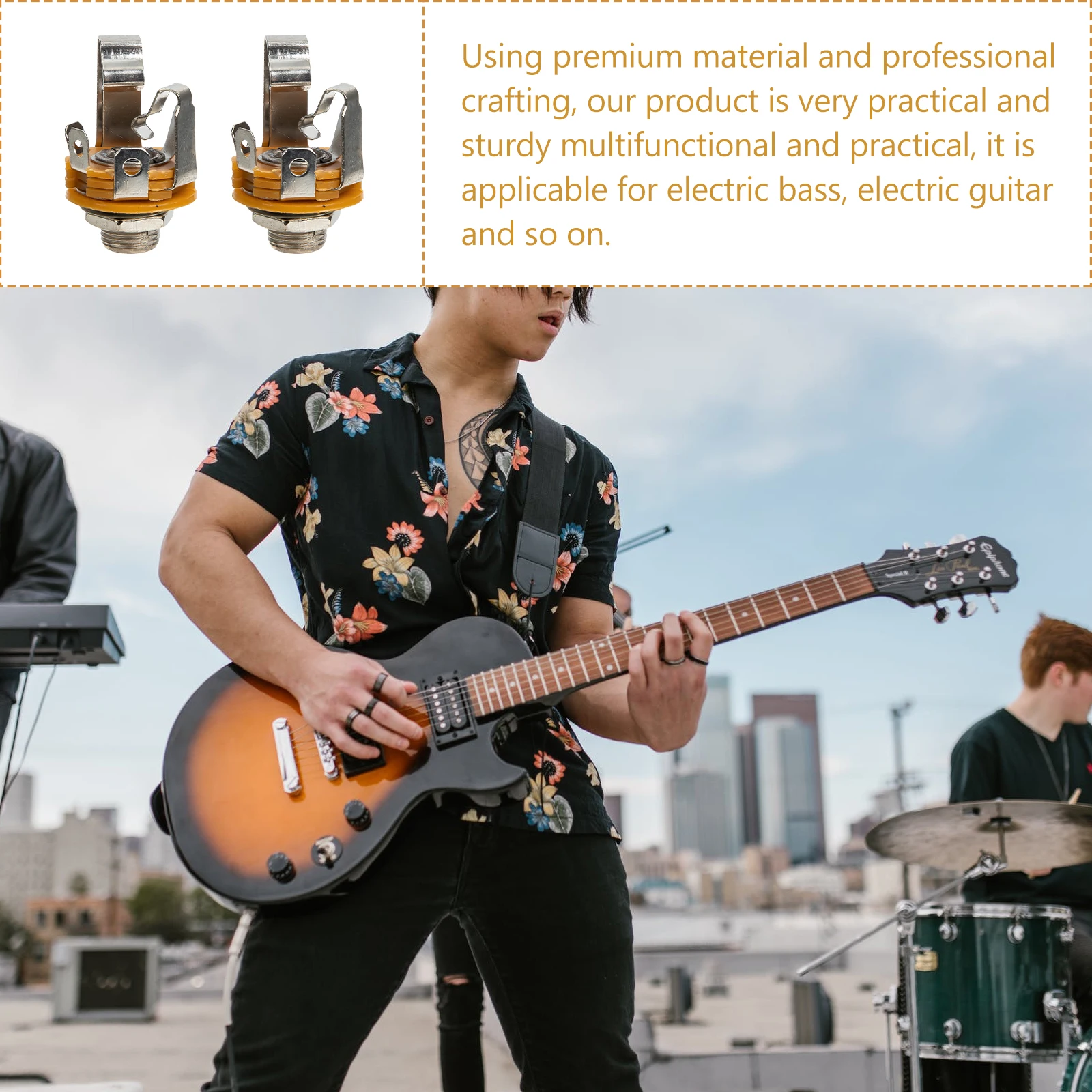 

2pcs Welding Type Guitar Jack Electric Bass Stereo Jack Microphone Input Socket Premium Replacement Parts For Electric Guitar