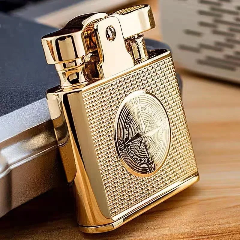 Baicheng Qinghui-Retro Kerosene Lighter, Open Flame, Personalized Outdoor Metal Smoking Cigarette Lighter Gift, Creative Gift