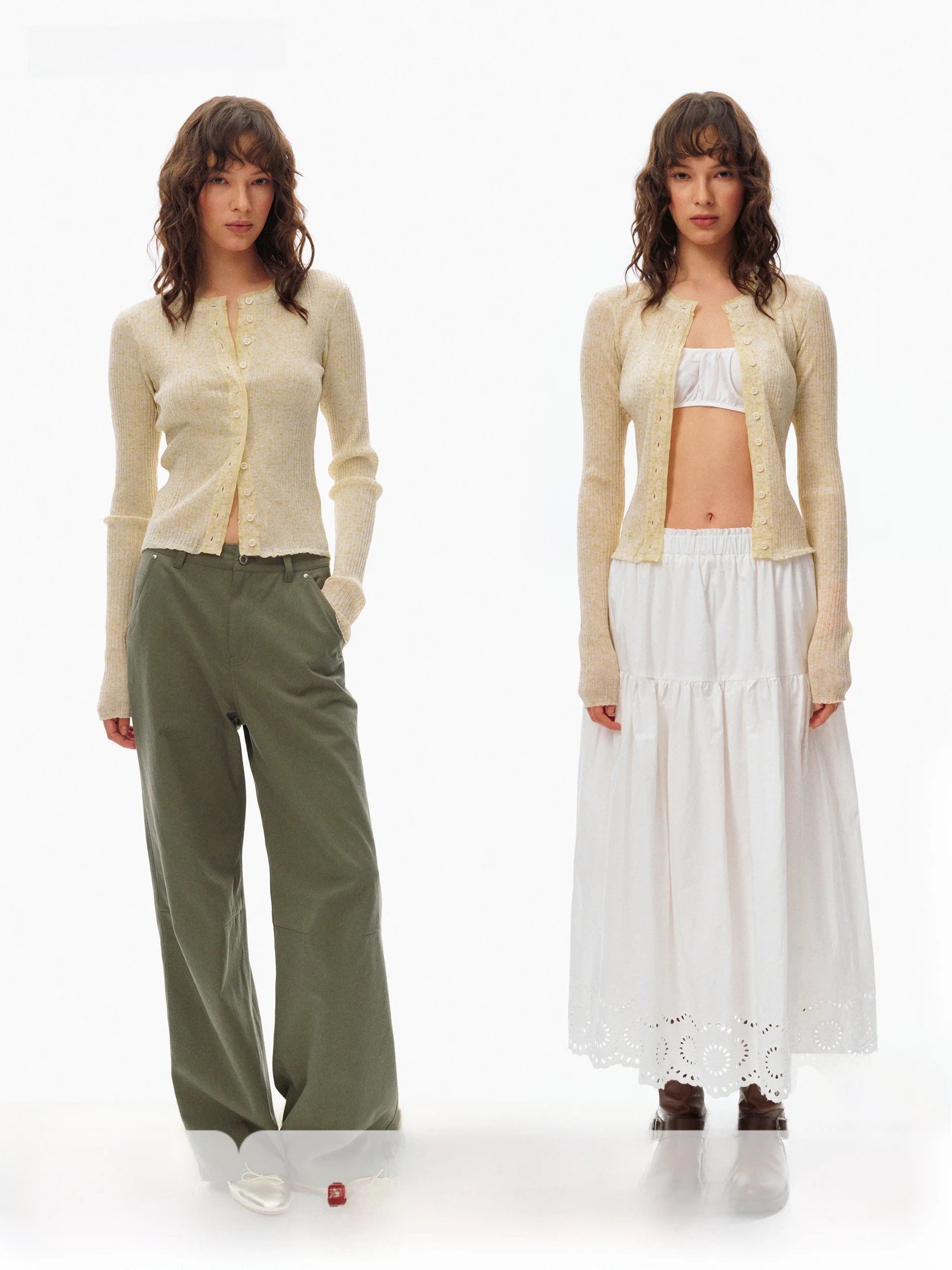 

SeeKSimple Modal Wool Linen Thin Knitted Patchwork Long Sve Open Cardigan Women's Slim Fit V-ne Regular Length Cardigan