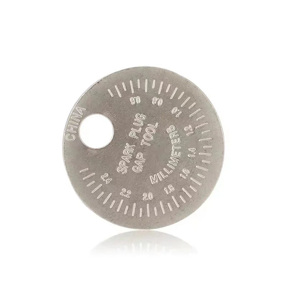 Hot Sale 1pc Coin- Type 0.6-2.4mm Spark Plug Gap Gauge Measurement Tool Range Spark Plug Gage Caliber Measuring Tool