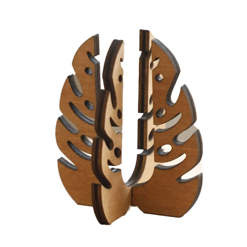 AEE4-Plant Reproductive Tube Hollow Solid Wood Plant Shelf Wooden Desk Table Home Decoration