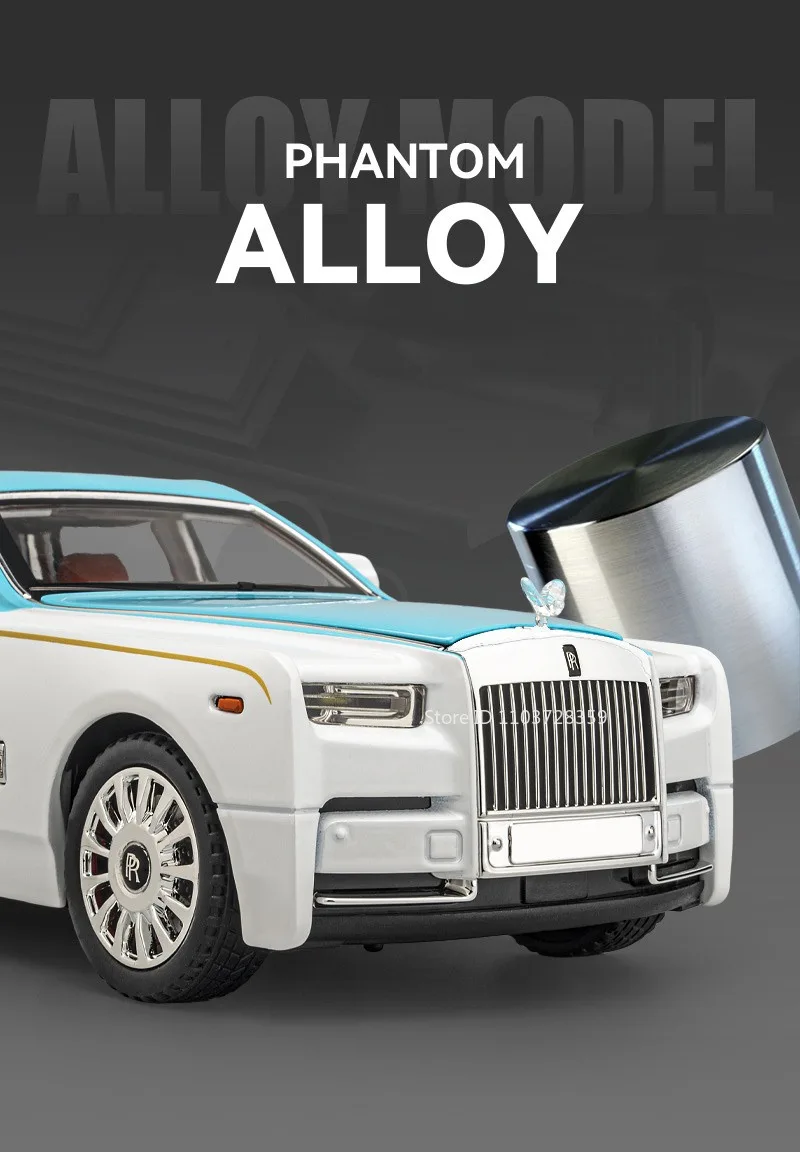 Maßstab 1:18 RS7 Rolls-royce Phantom-Auto-Spielzeugmodelle, Legierung, Druckguss, Stoßdämpfung, Türen, geöffnetes Soundlicht für Erwachsene und Kinder, Geschenke – Detail 25