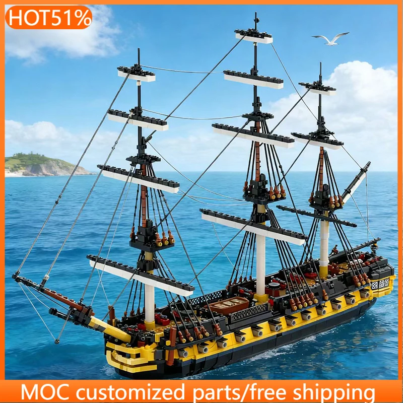 6028 pièces Briques de construction HMS Romulus MOC, Blocs modulaires personnalisables, Conception créative, Jouet éducatif DIY pour garçons, Cadeau d'anniversaire