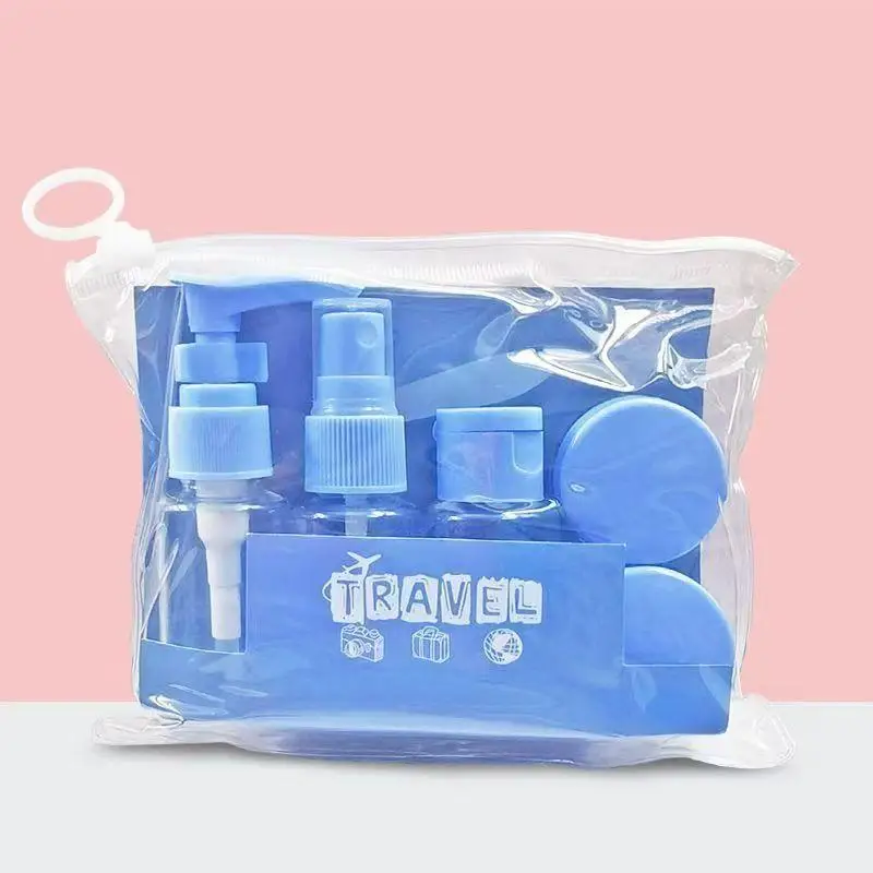 Leakproof Travel Toiletry Bottle Set 6Pcs Refillable Squeezable Containers with Clear Zipper Storage Bag for Daily Travelers