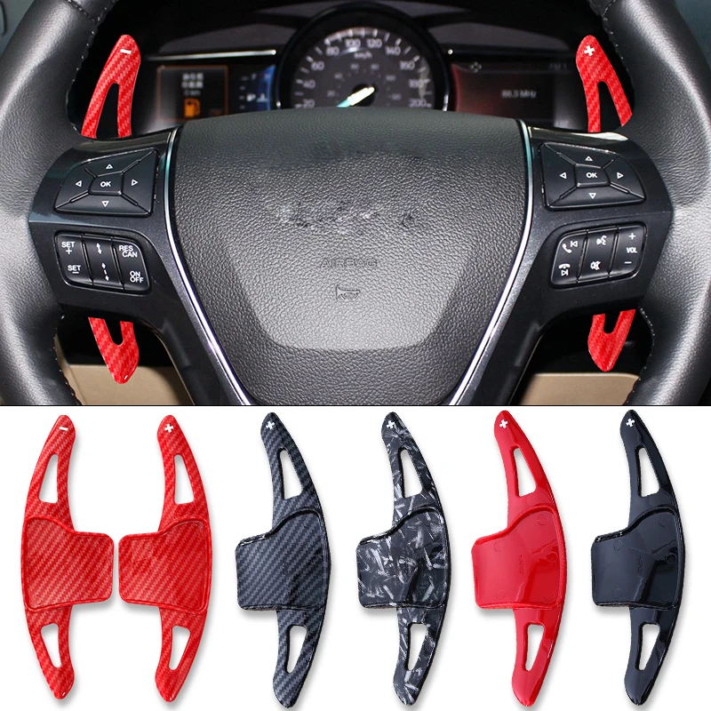 

ABS Carbon Fiber Shifter Paddles For Ford Explorer 2016 2017 2018 2019 Car Steering Wheel DSG Extension Paddle Shift